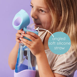 b.box Frozen Tritan Straw Drink Bottle 600ml - Durable, Spill - Proof & Kid - Friendly - Multicolor - 5005DFS3