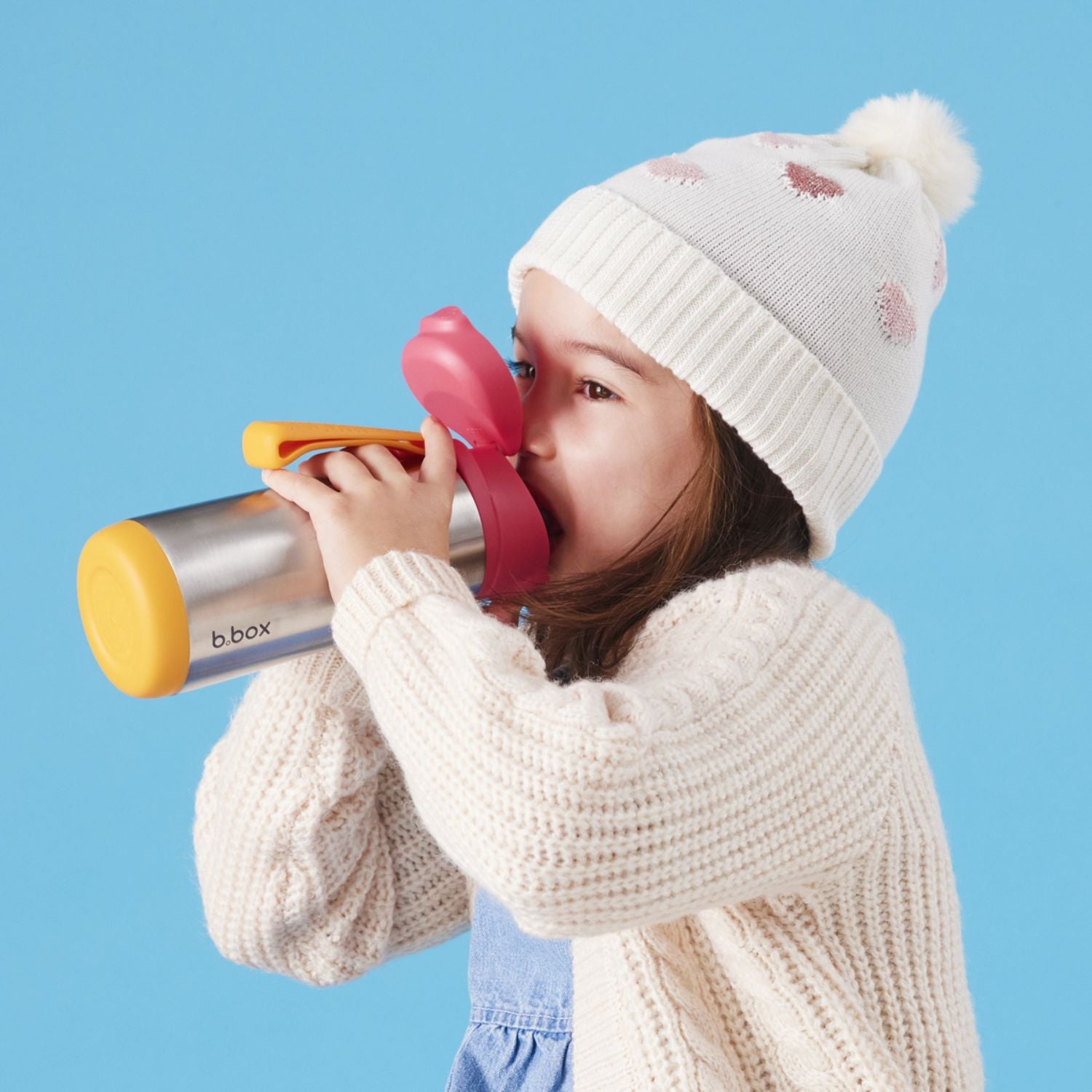 B.Box Insulated Sport Spout Drink Water Bottle Strawberry Shake Pink Orange: 500ml - 500934
