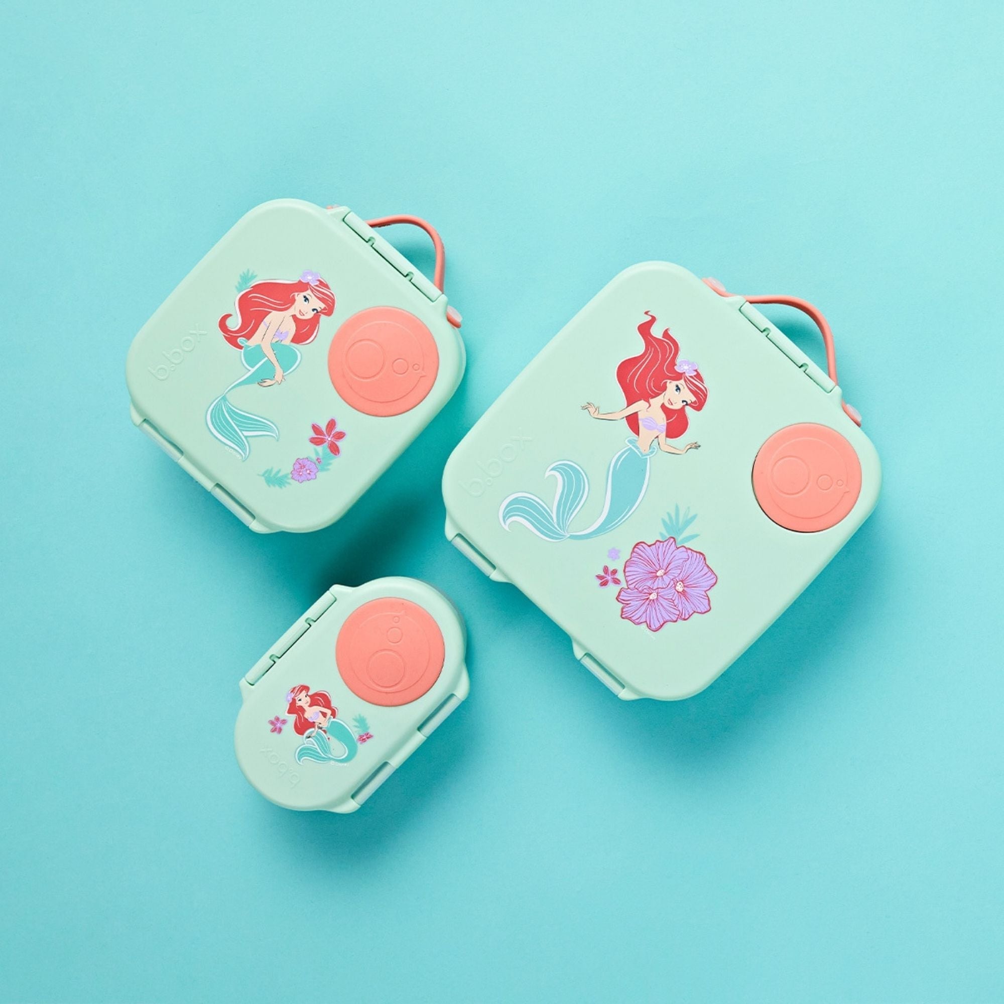 b.box Little Mermaid Mini Lunchbox - Adjustable Divider, Flexi Fruit Holder & 1L Capacity - Multicolor - 4007XDM4