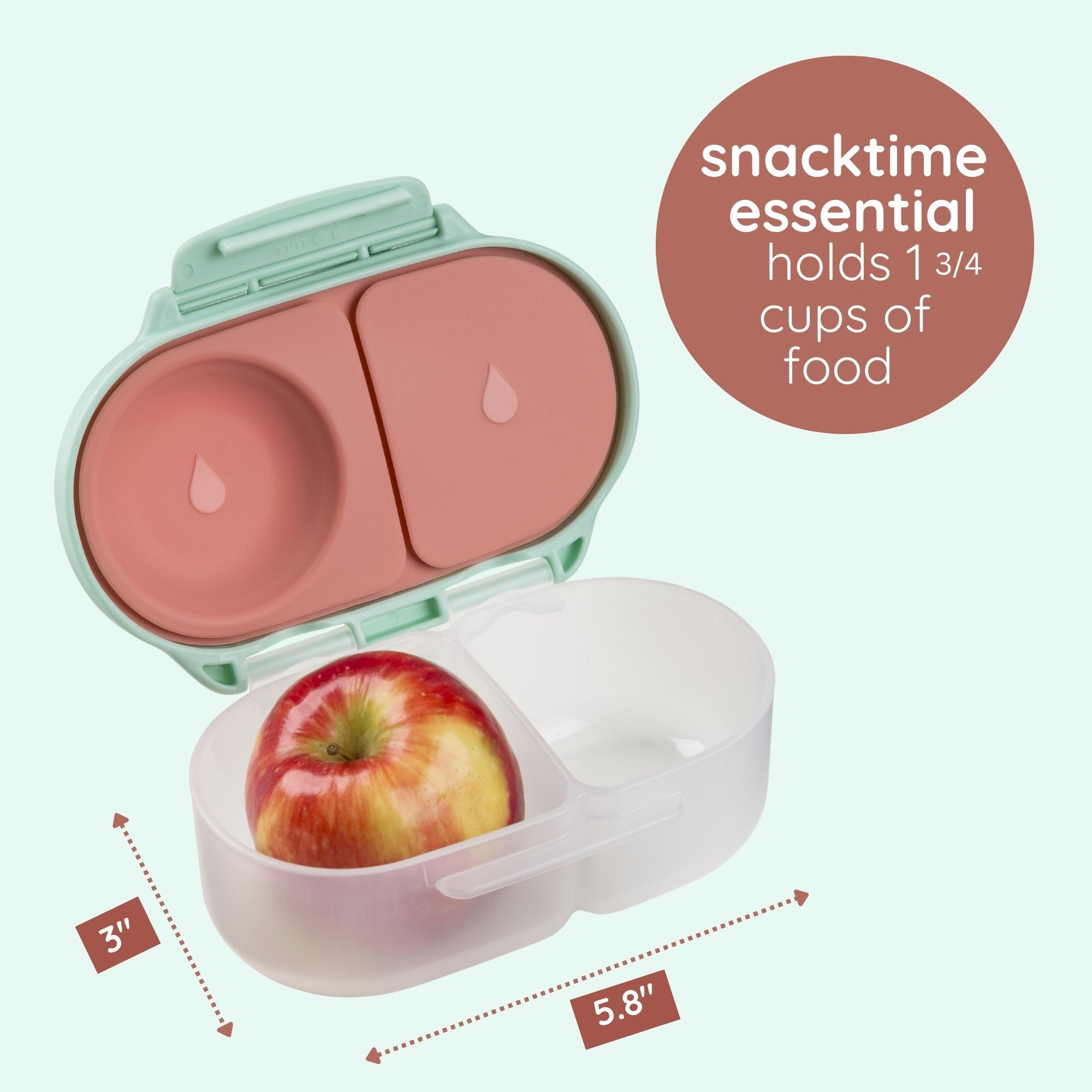 b.box Little Mermaid Snackbox for Kids - Leak - Proof, 2 Compartments & Easy to Carry - Multicolor - 4008XDM4