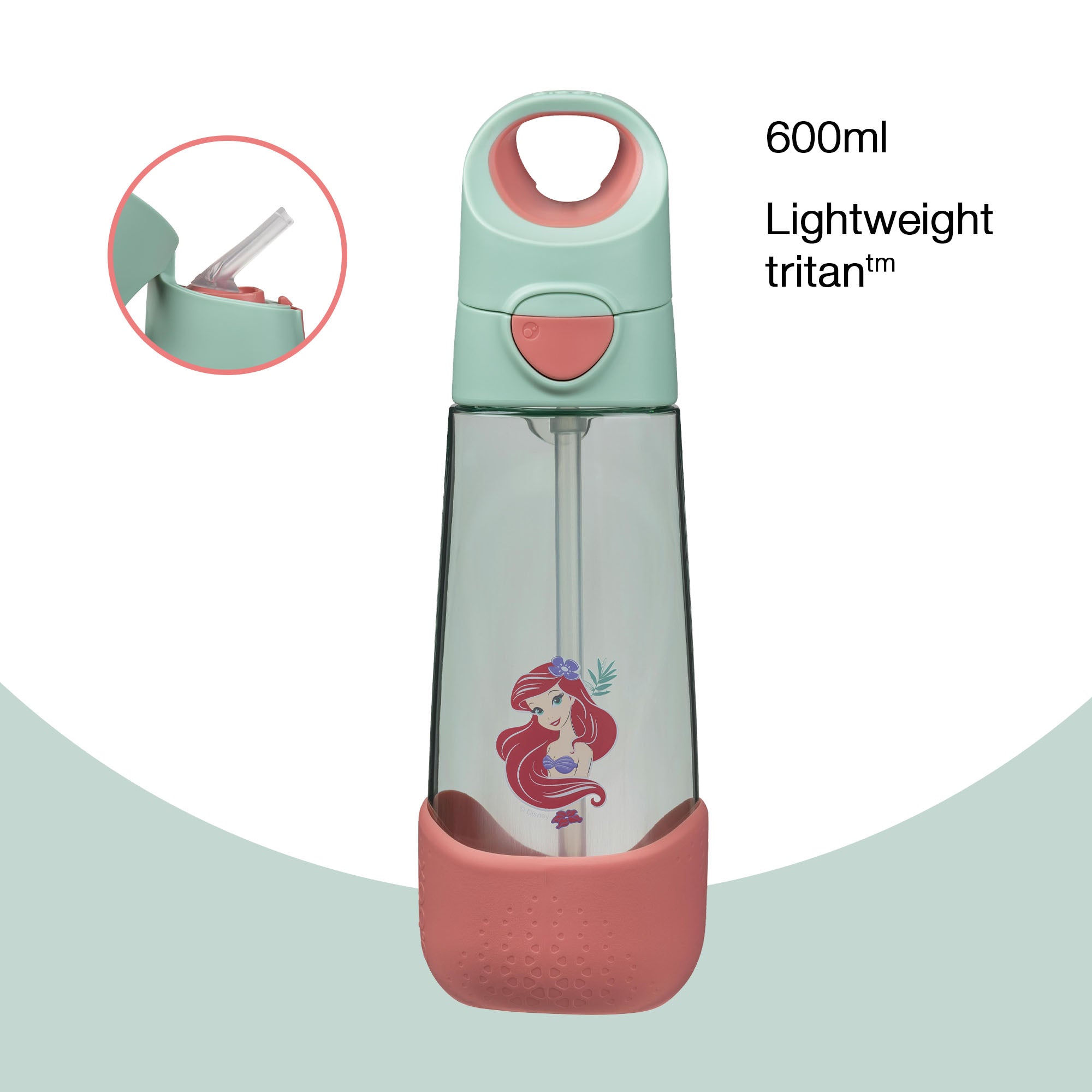 b.box Little Mermaid Tritan Straw Drink Bottle 600ml - 5005XDM4