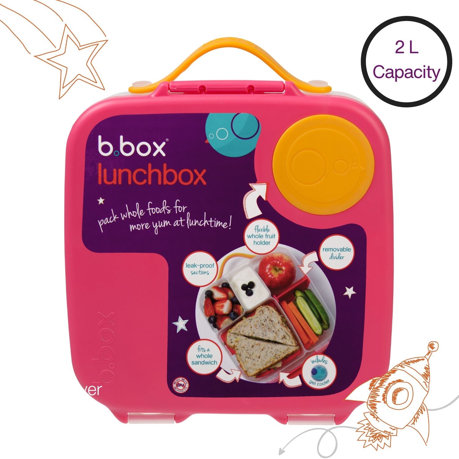 B.Box Lunch Box - Strawberry Shake Pink Orange - 651