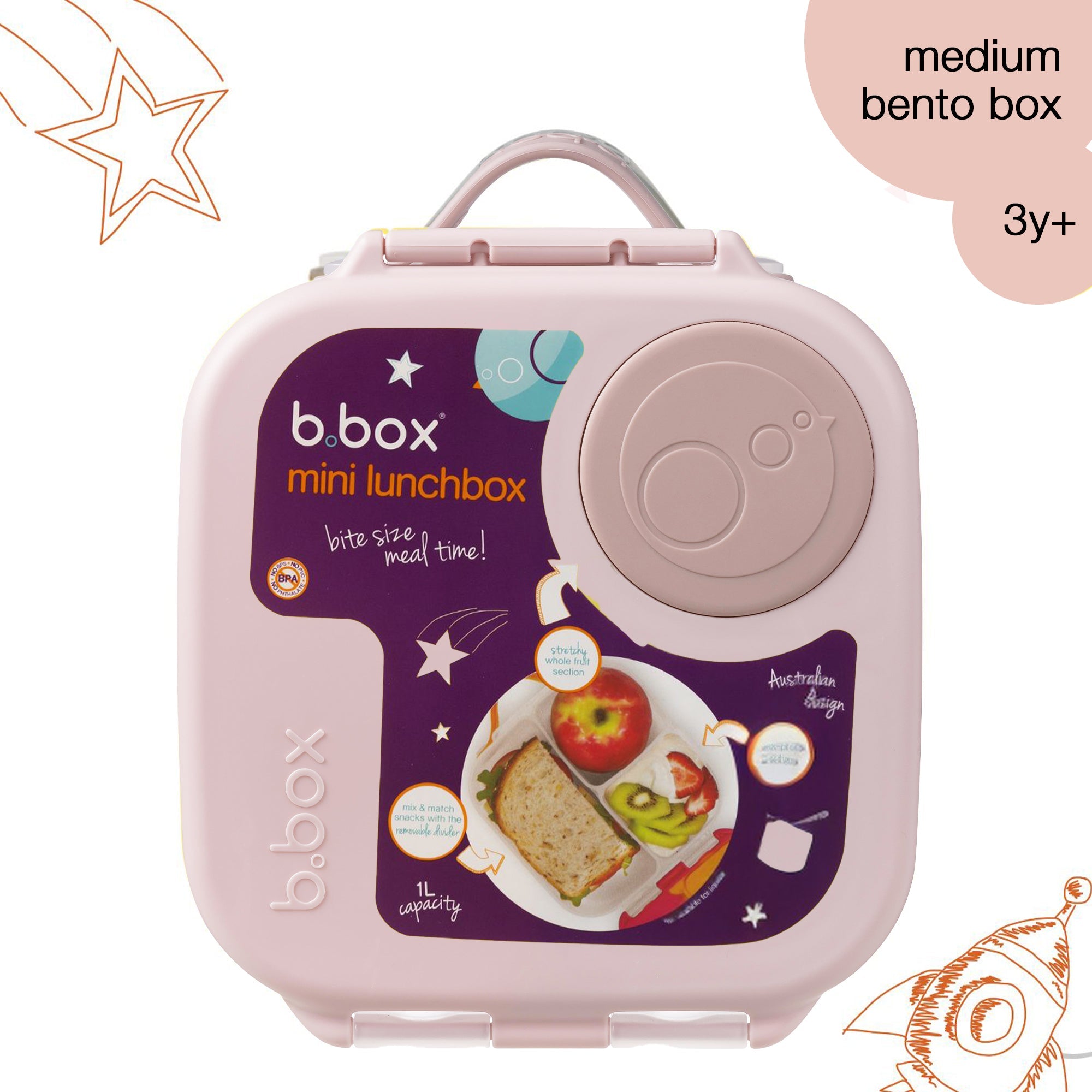 b.box Mini Lunch Box Blush Crush Pink - 709