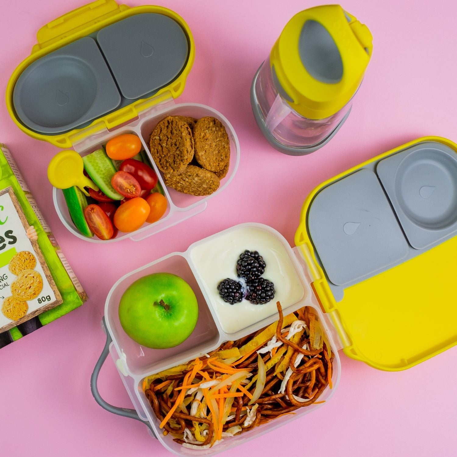 B.Box Mini Lunch Box - Lemon Sherbet Yellow Grey - 663