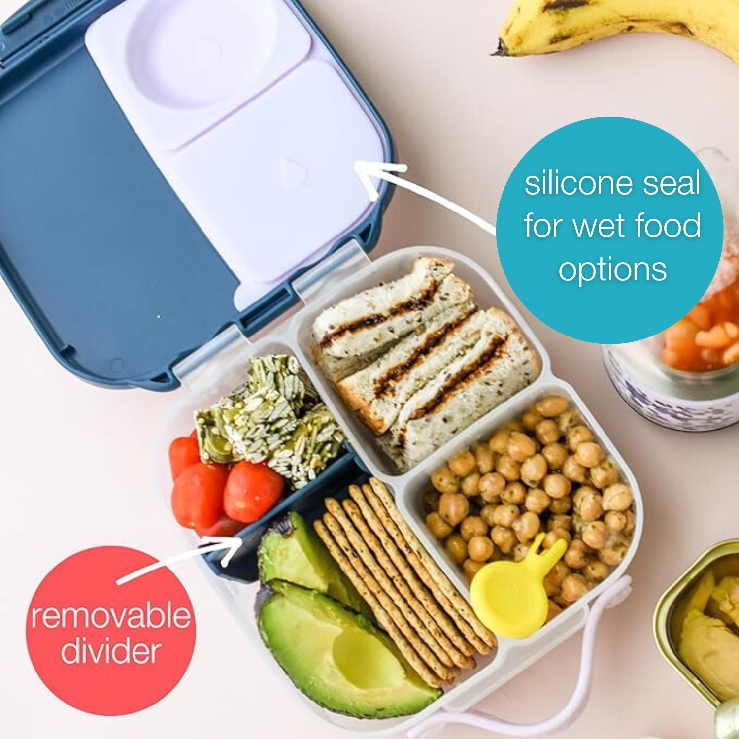 B.Box Mini Lunch Box - Lemon Sherbet Yellow Grey - 663
