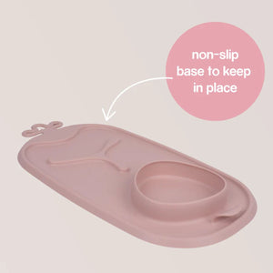 b.box Roll & Go Mealtime Silicone Mat with Spoon Blush Pink - 101311