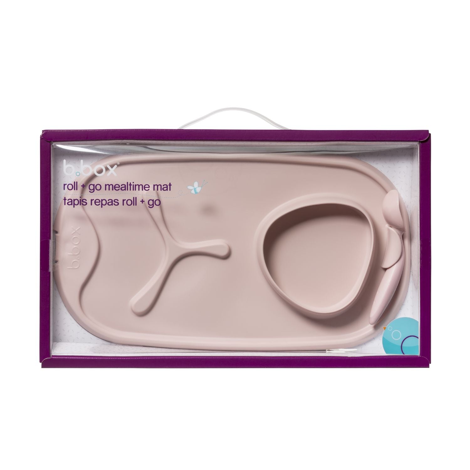 b.box Roll & Go Mealtime Silicone Mat with Spoon Blush Pink - 101311