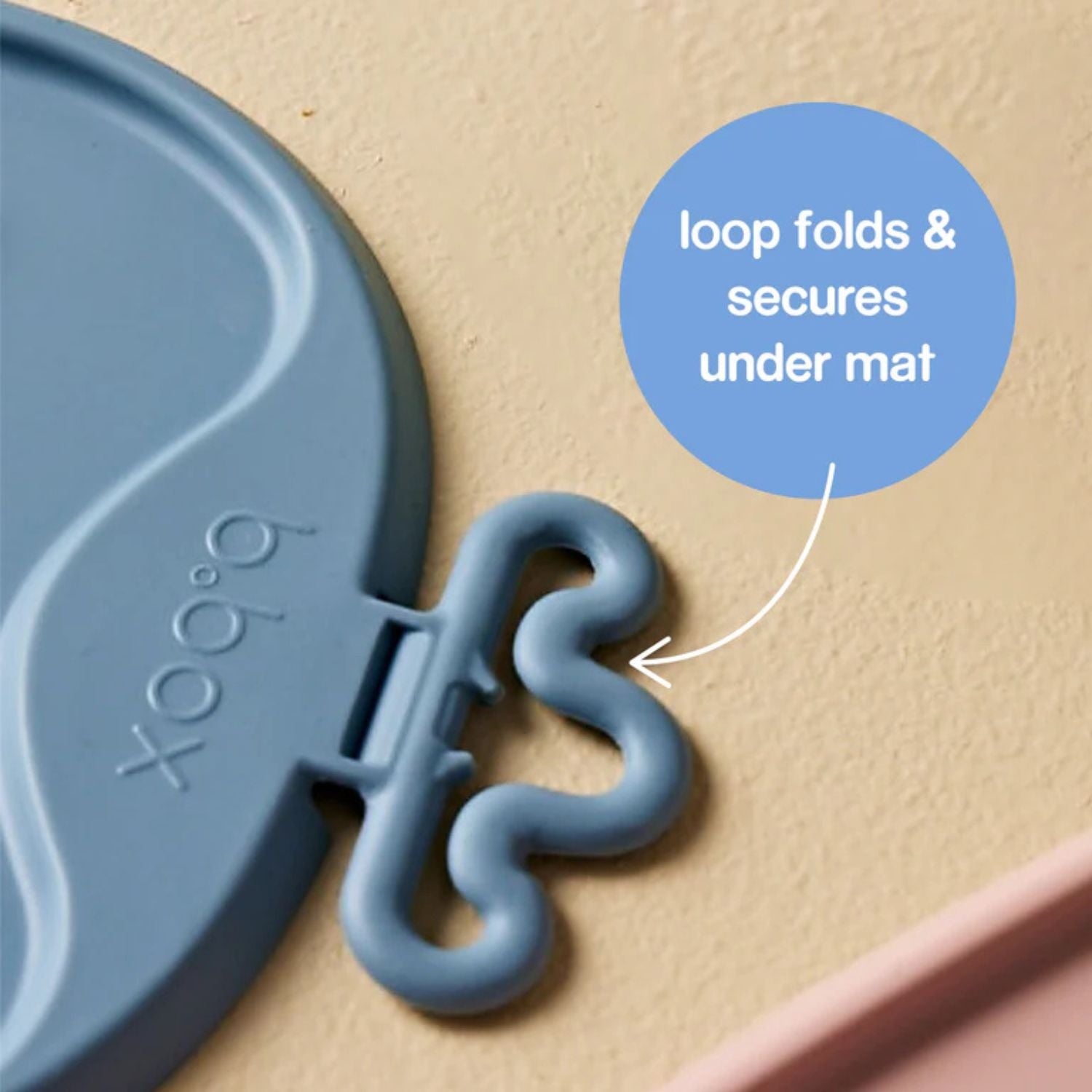 b.box Roll & Go Mealtime Silicone Mat with Spoon Ocean Blue - 101308