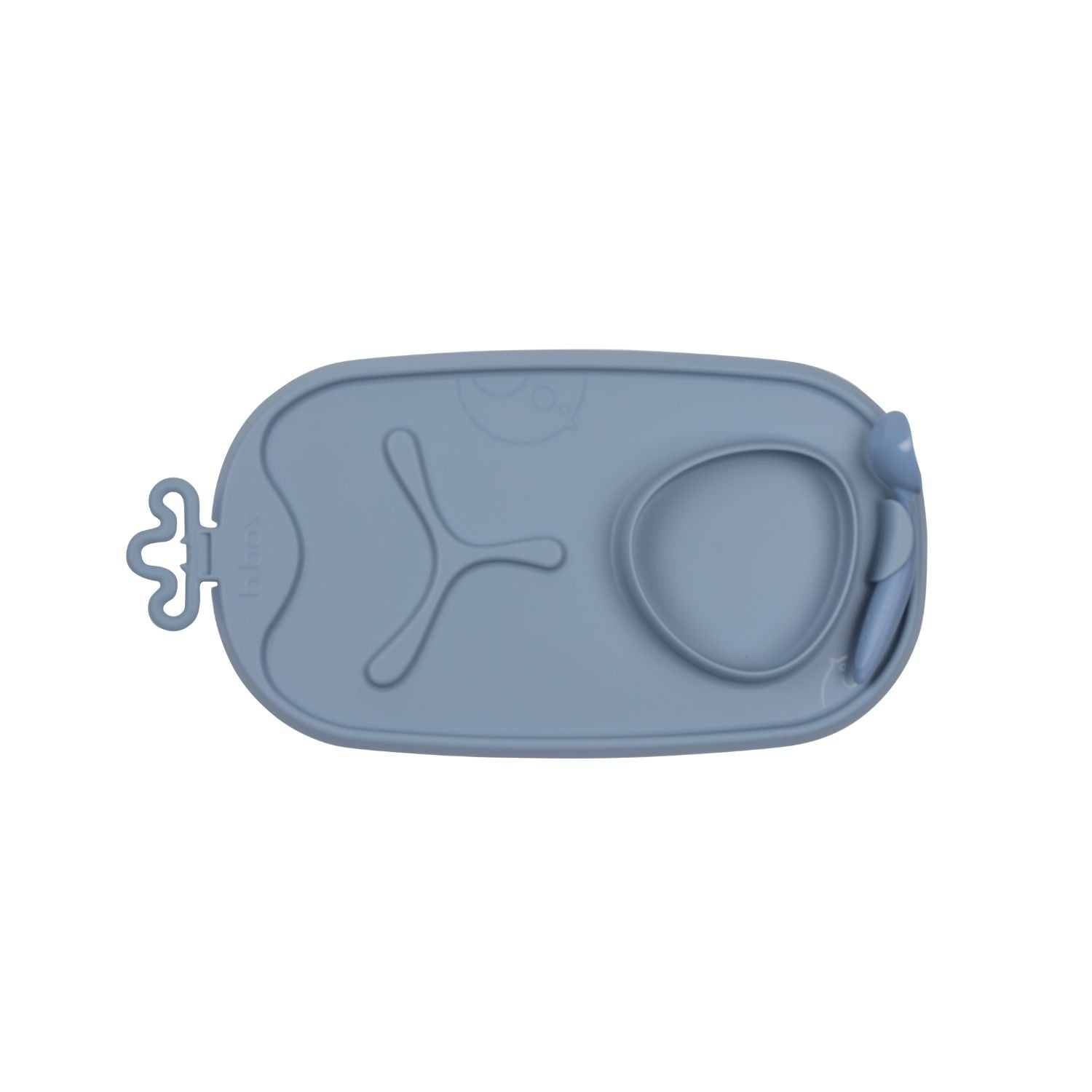 b.box Roll & Go Mealtime Silicone Mat with Spoon Ocean Blue - 101308
