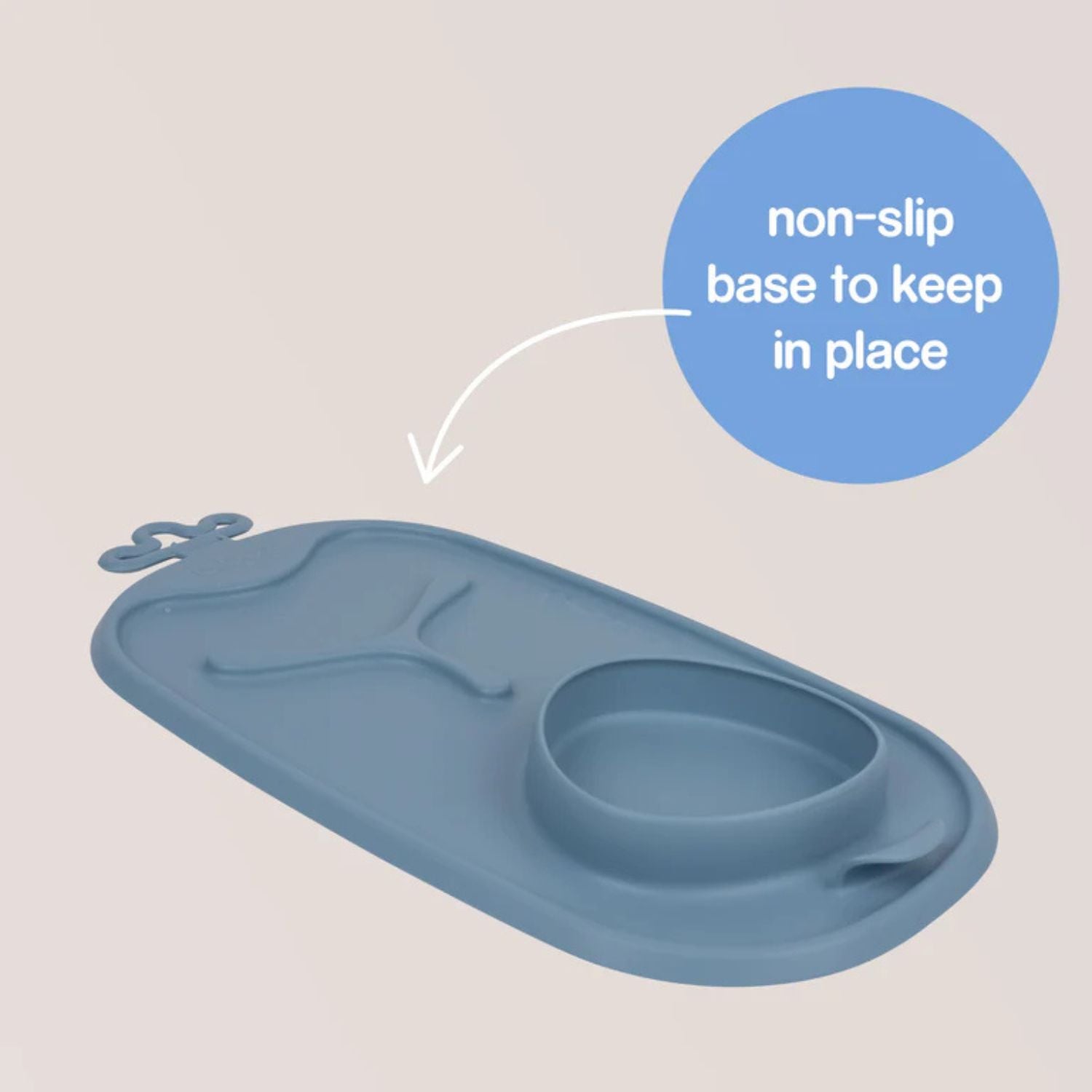 b.box Roll & Go Mealtime Silicone Mat with Spoon Ocean Blue - 101308