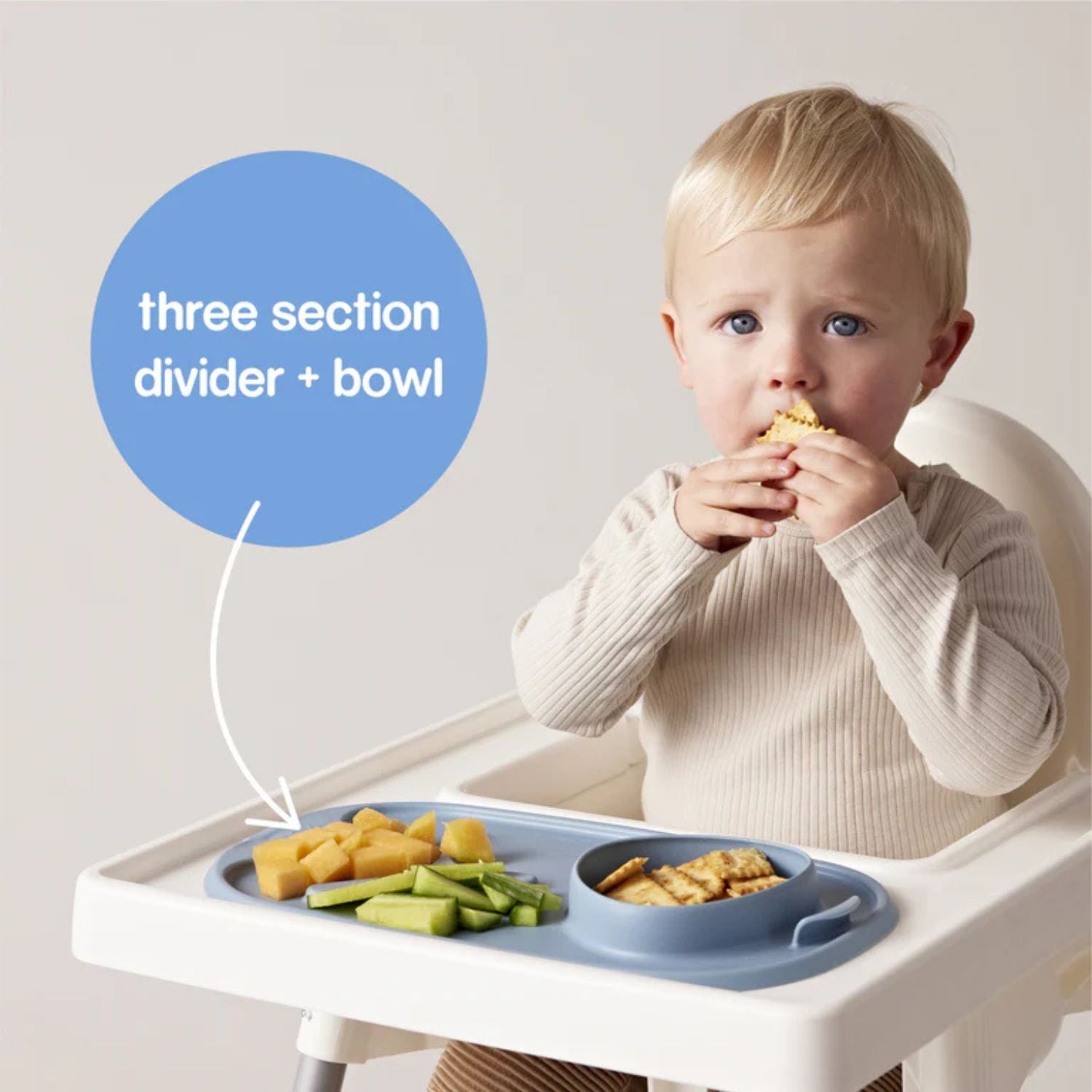 b.box Roll & Go Mealtime Silicone Mat with Spoon Ocean Blue - 101308
