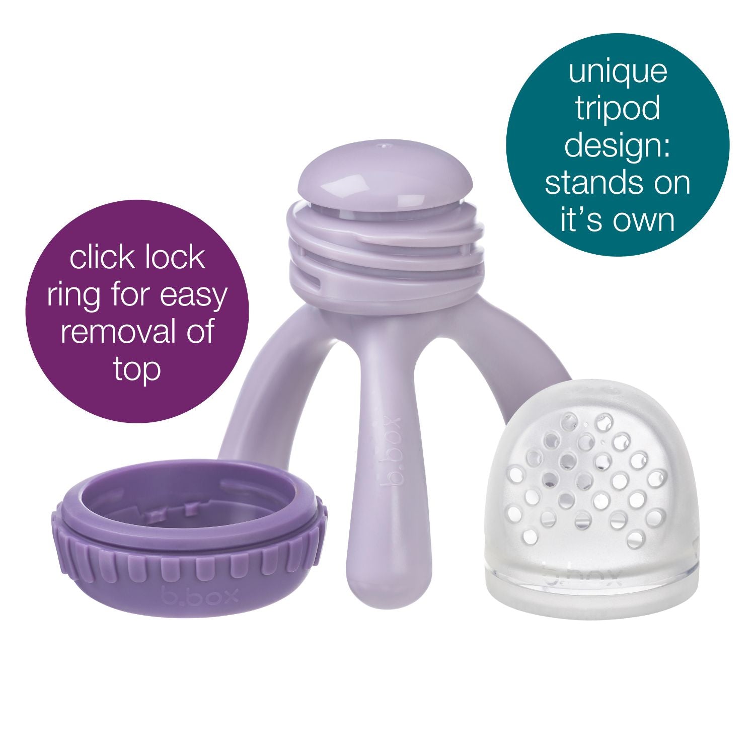 b.box Silicone Fresh Food Feeder Peony Purple - 101409