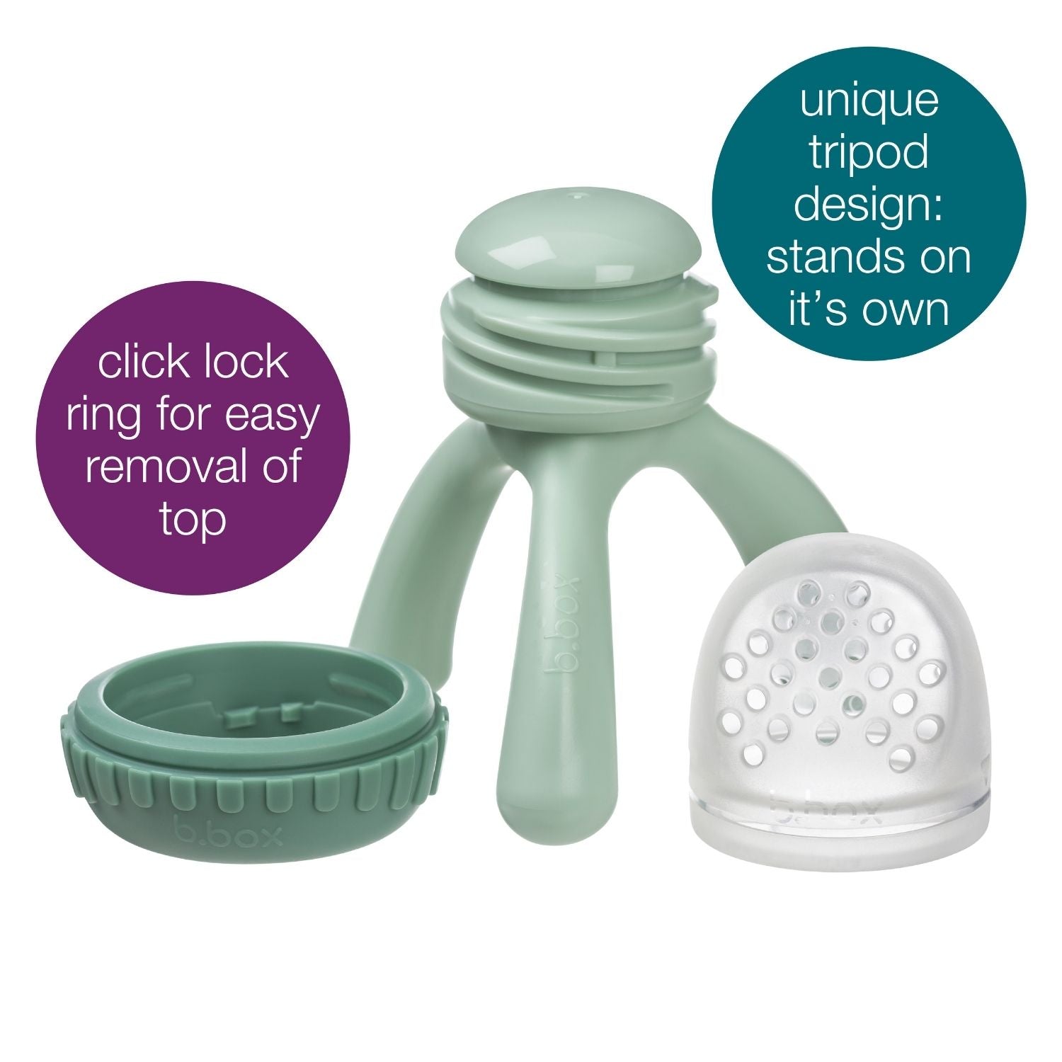 b.box Silicone Fresh Food Feeder Sage Green - 101410