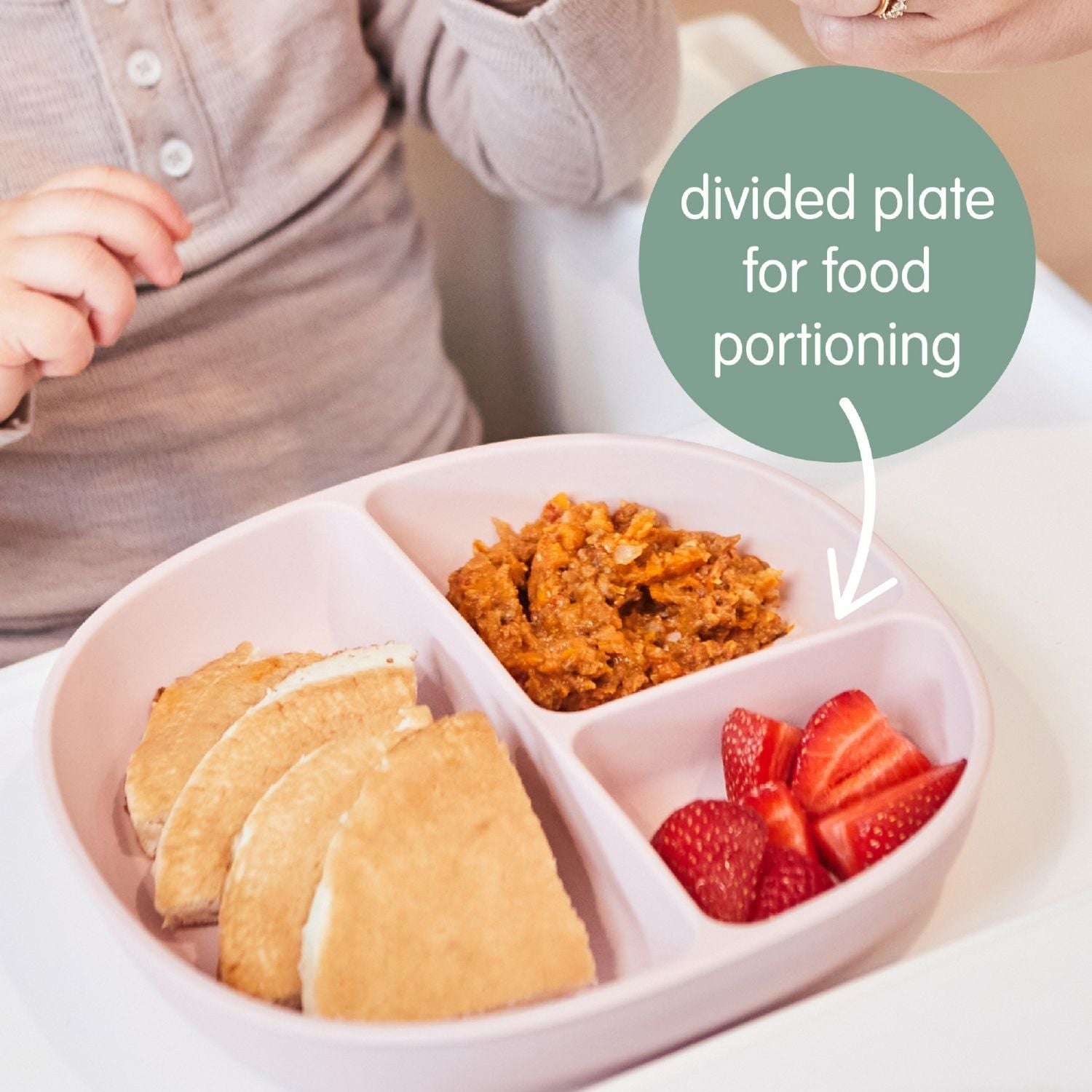 b.box Silicone Plate + Lid with Suction Base Blush Pink - 101611