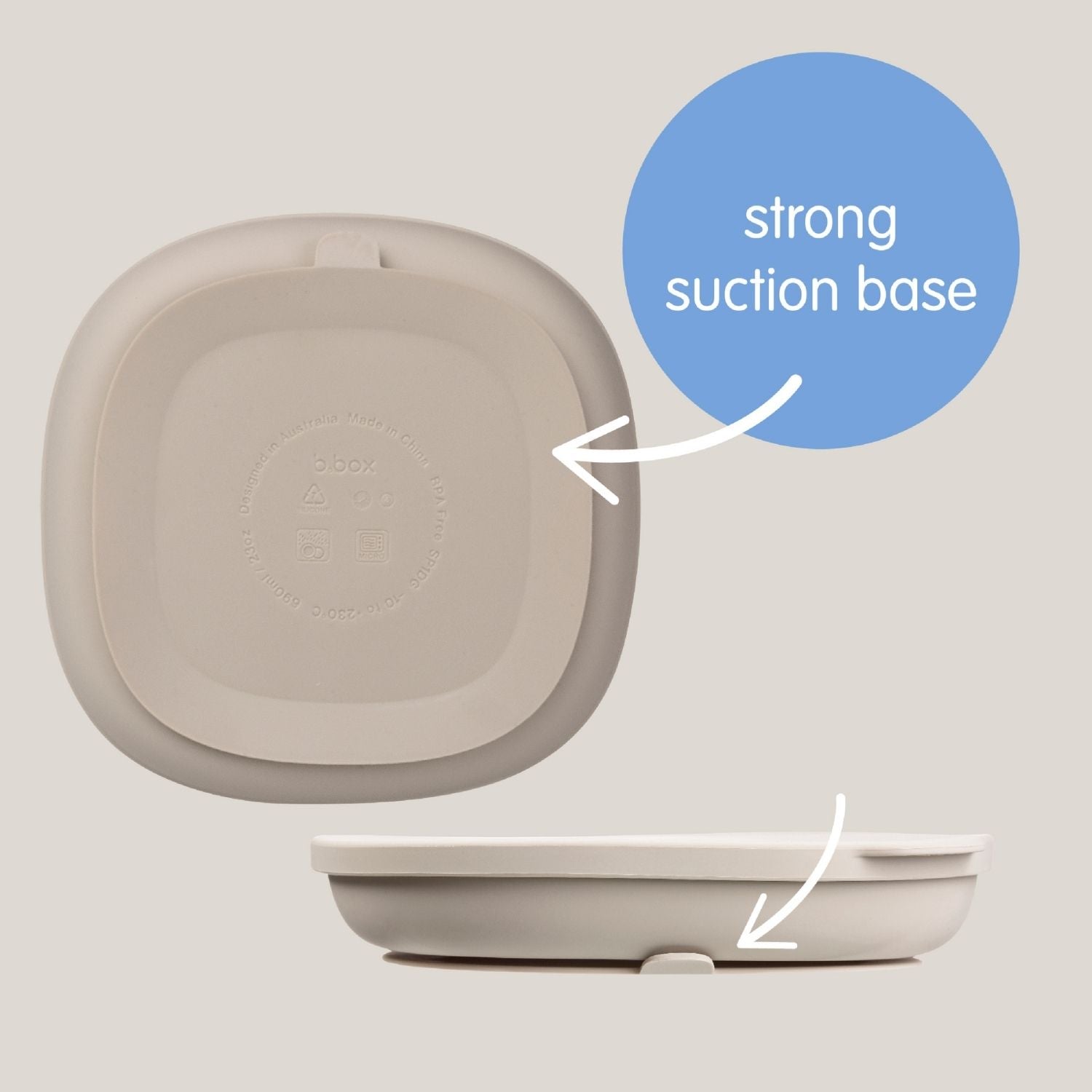 b.box Silicone Plate + Lid with Suction Base Blush Pink - 101611