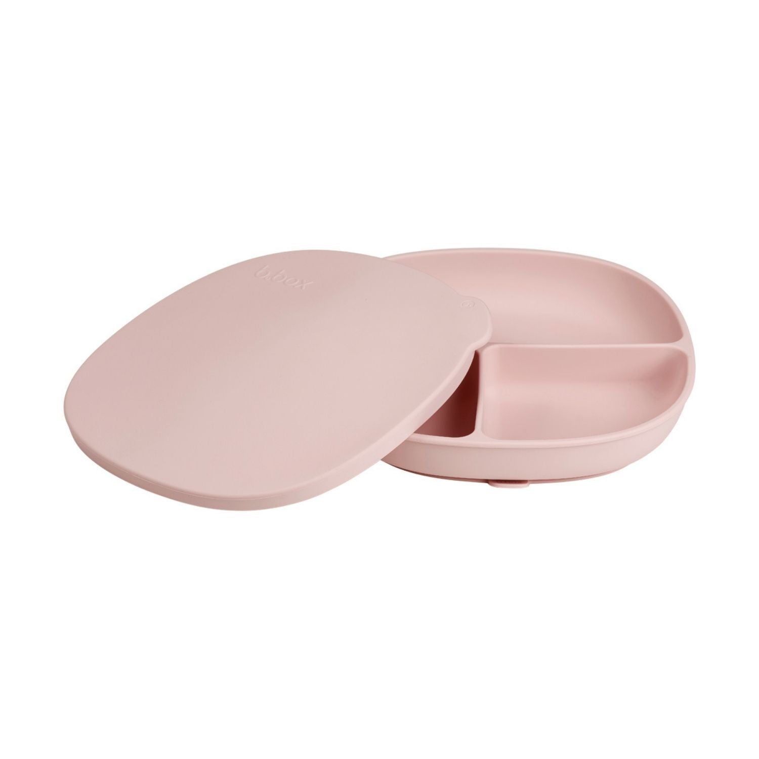 b.box Silicone Plate + Lid with Suction Base Blush Pink - 101611