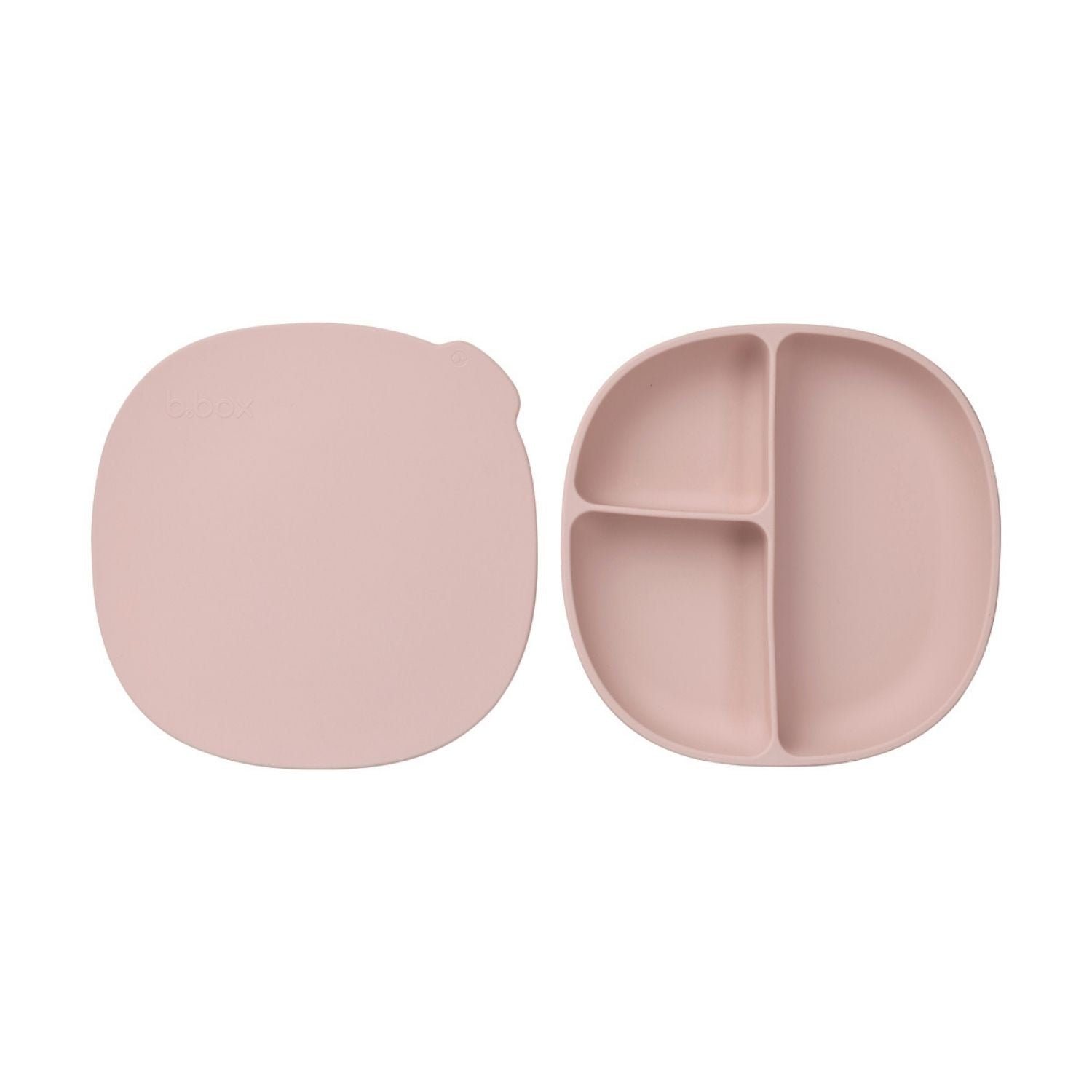 b.box Silicone Plate + Lid with Suction Base Blush Pink - 101611