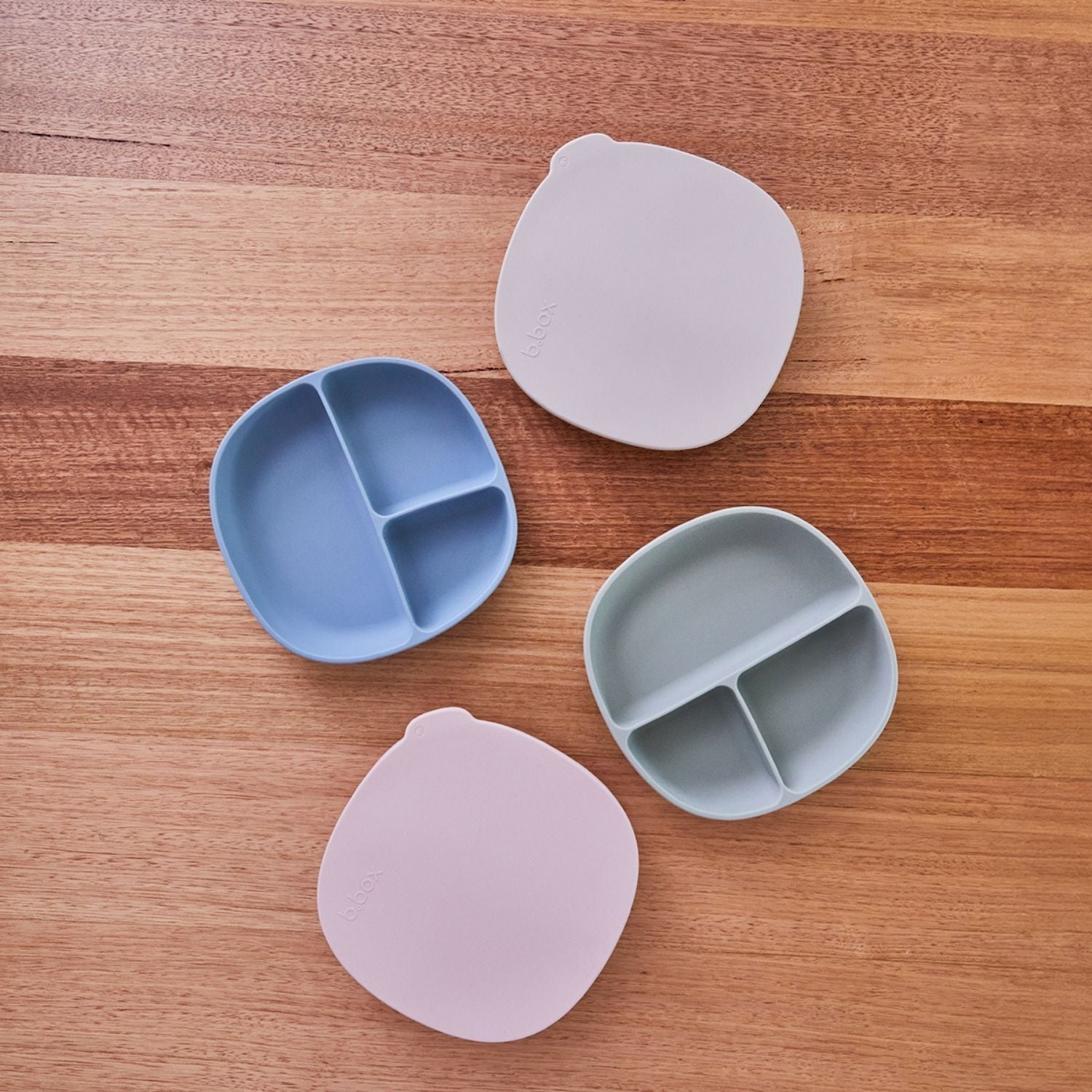 b.box Silicone Plate + Lid with Suction Base Blush Pink - 101611