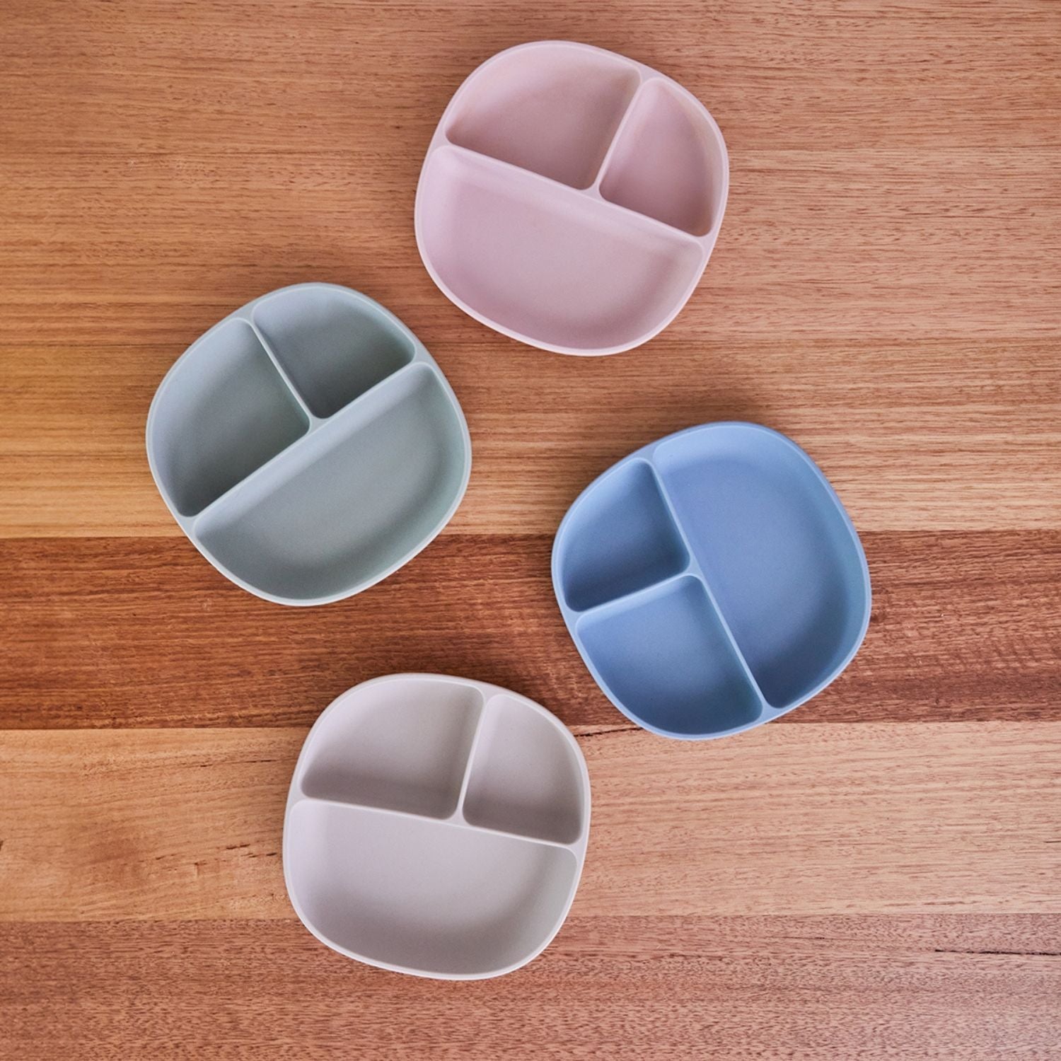 b.box Silicone Plate + Lid with Suction Base Ocean Blue - 101608