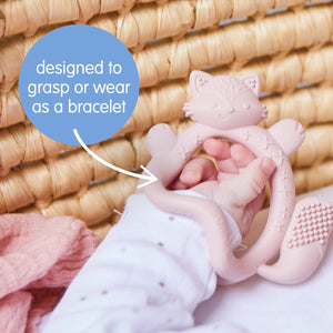 b.box Silicone Wrist Teether Fox Lullaby Blue - 100308