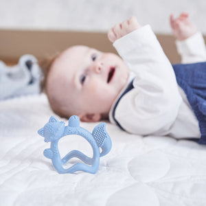 b.box Silicone Wrist Teether Fox Lullaby Blue - 100308