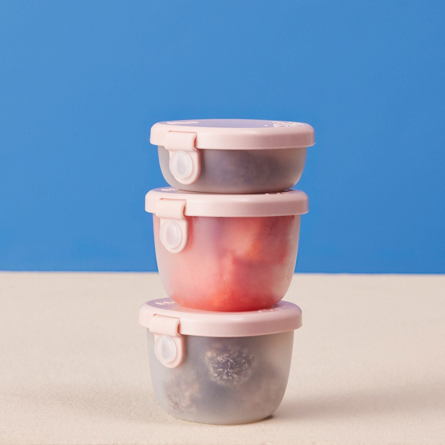 b.box Snack Tubs - Leakproof, Reusable & Portable Snack Containers Pack of 3 - Berry Pink - 401834