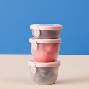b.box Snack Tubs - Leakproof, Reusable & Portable Snack Containers Pack of 3 - Berry Pink - 401834