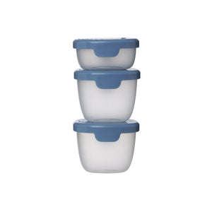 b.box Snack Tubs - Leakproof, Reusable & Portable Snack Containers Pack of 3 - Ocean Blue - 401808