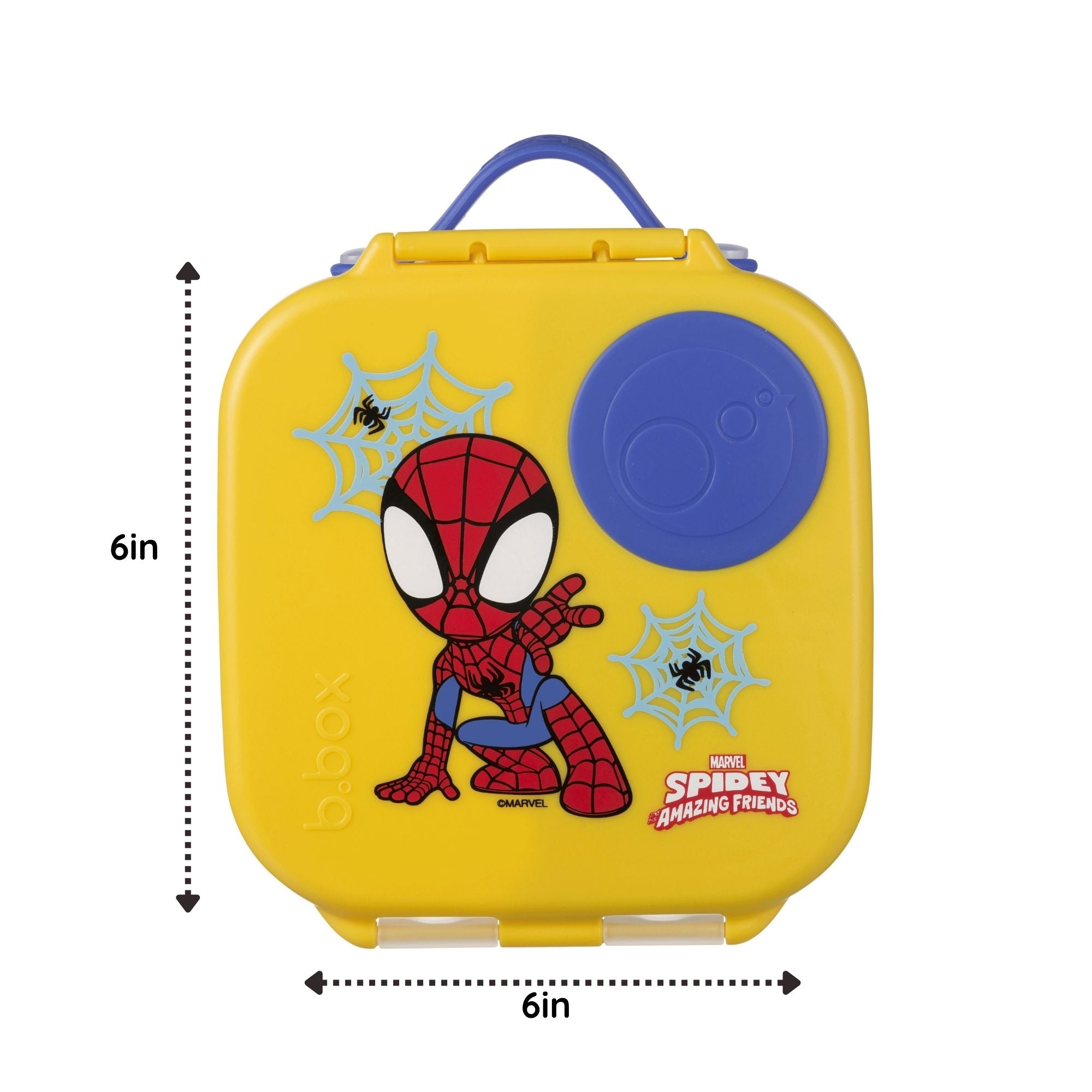 b.box Spidey Mini Lunchbox - Adjustable Divider, Flexi Fruit Holder & 1L Capacity - Multicolor - 4007MSS2