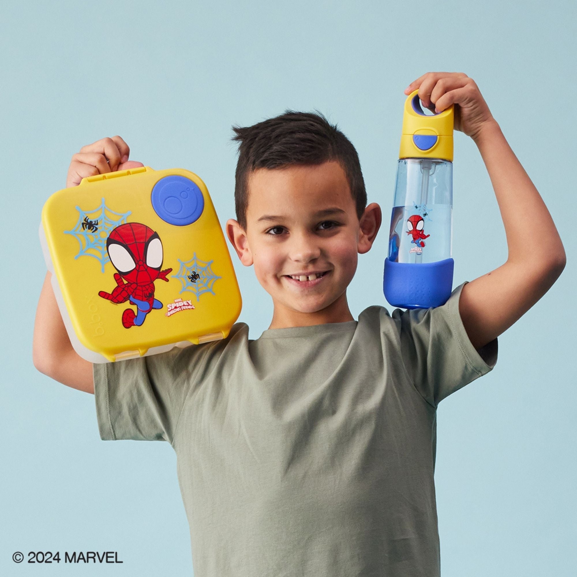 b.box Spidey Tritan Straw Drink Bottle 600ml - Durable, Spill - Proof & Kid - Friendly - Multicolor - 5005MSS2