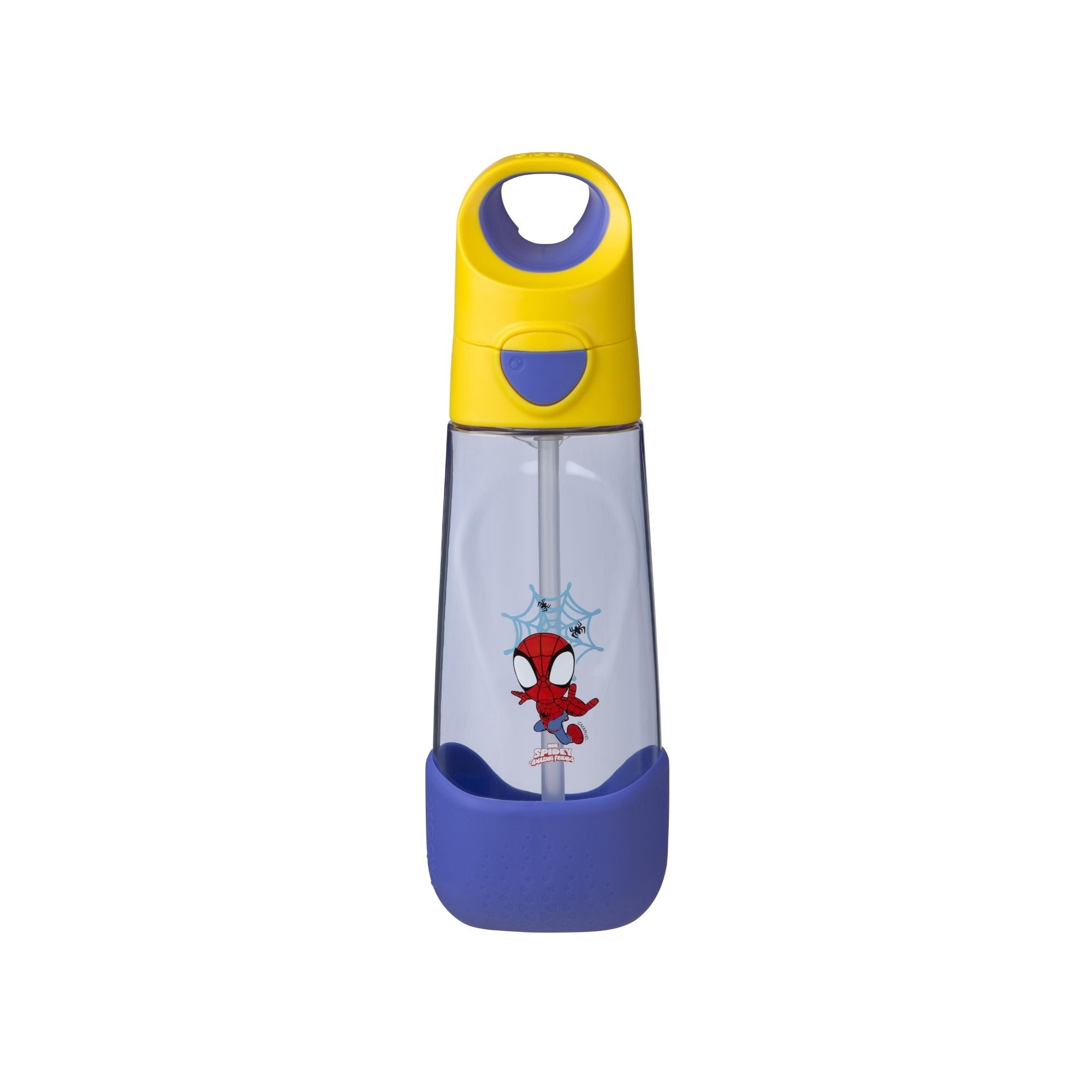 b.box Spidey Tritan Straw Drink Bottle 600ml - Durable, Spill - Proof & Kid - Friendly - Multicolor - 5005MSS2