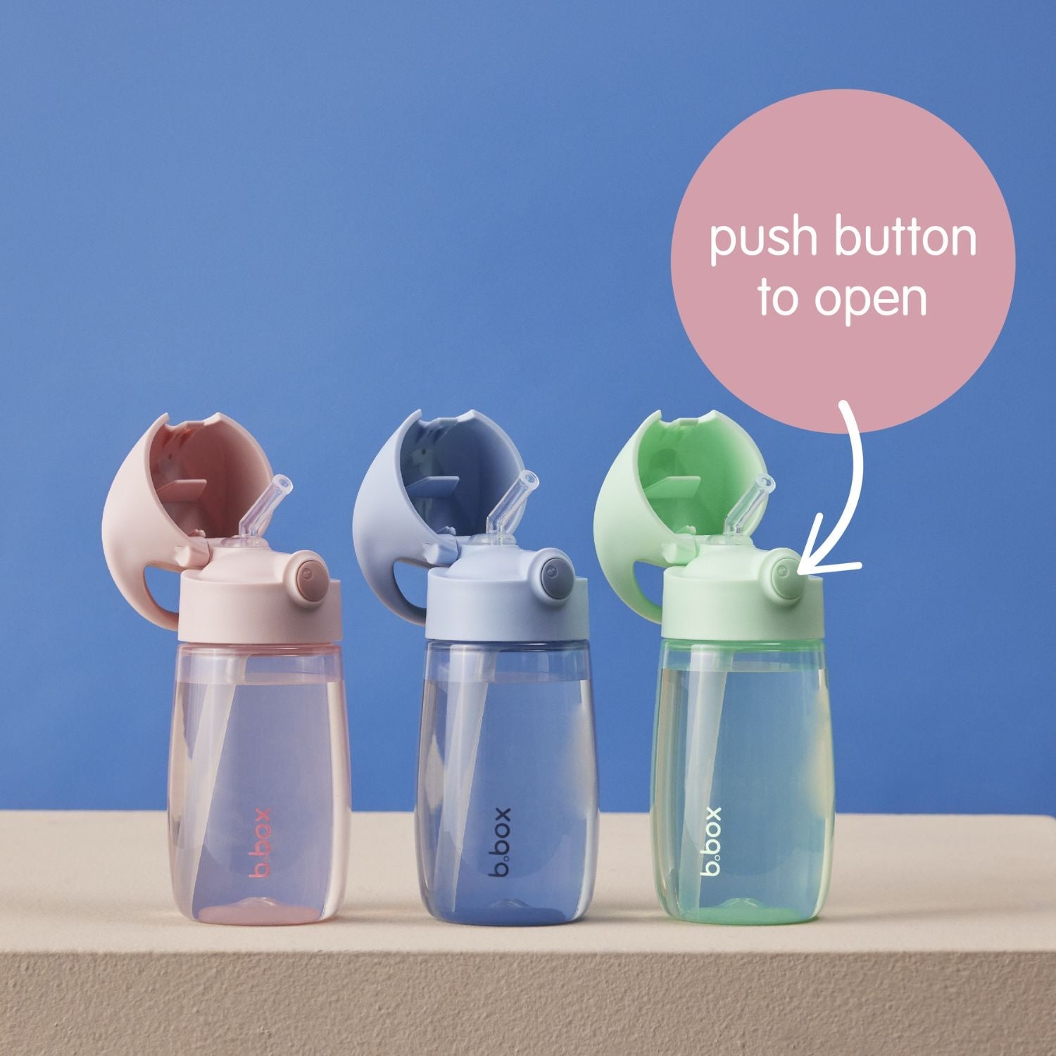b.box Straw Drink Bottle Junior 380ml Chill Out Blue - 869