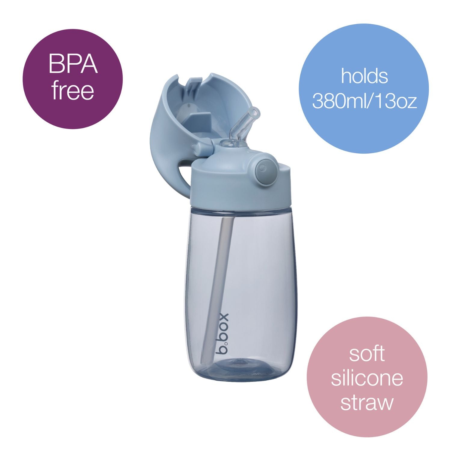 b.box Straw Drink Bottle Junior 380ml Chill Out Blue - 869