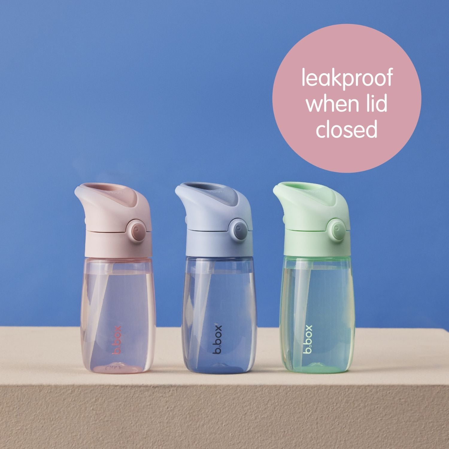 b.box Straw Drink Bottle Junior 380ml Chill Out Blue - 869