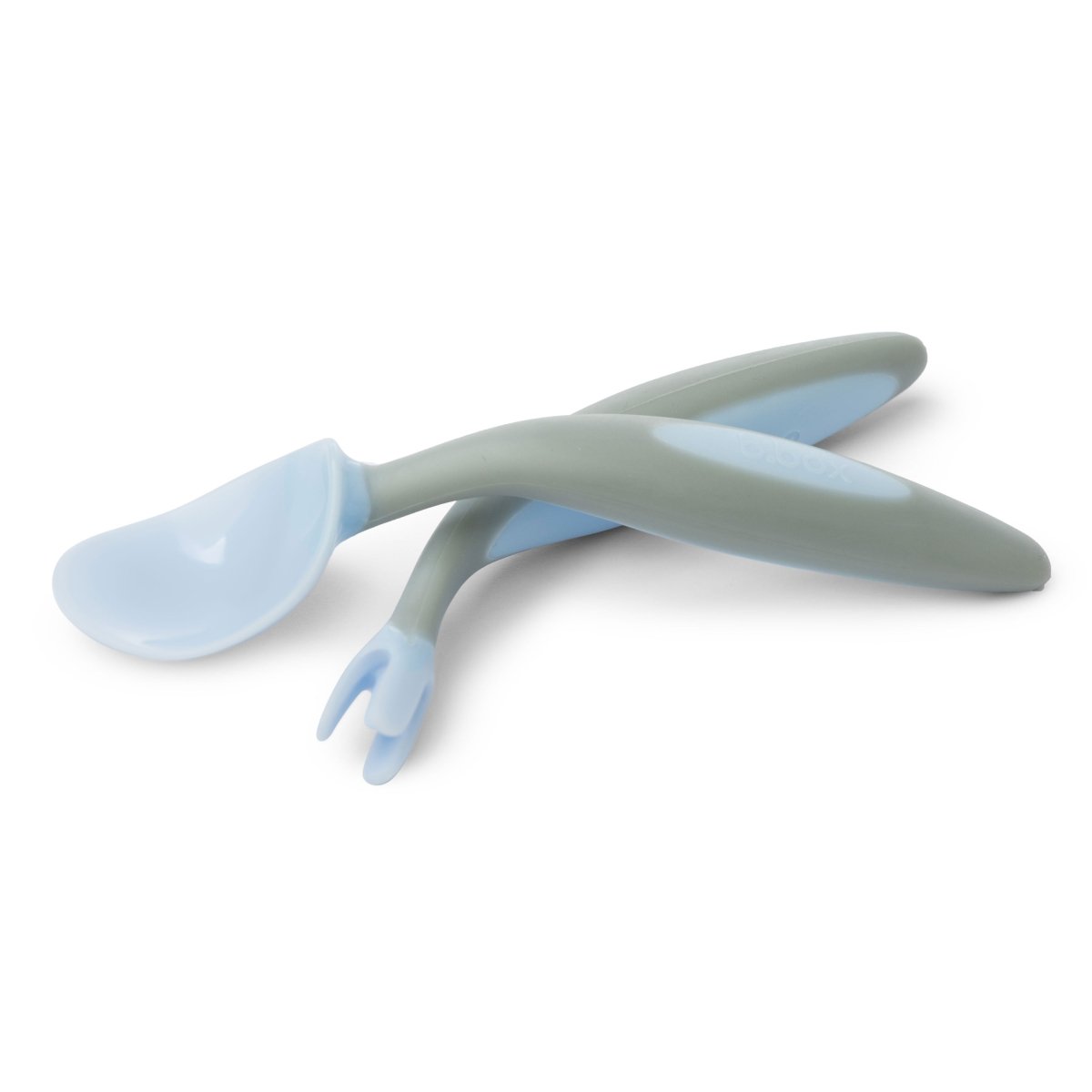B.Box Toddler Fork & Spoon Cutlery Set - Bubblegum Light Blue - 725
