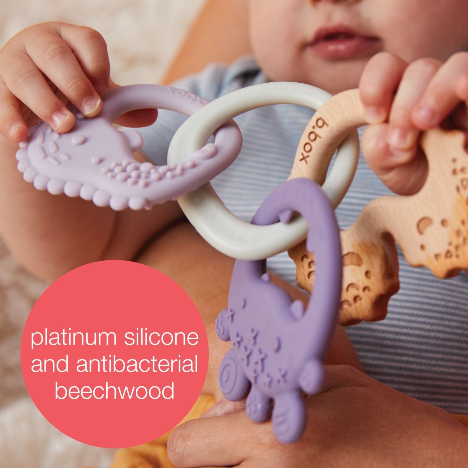 b.box Trio Teether Lullaby Blue - 100208