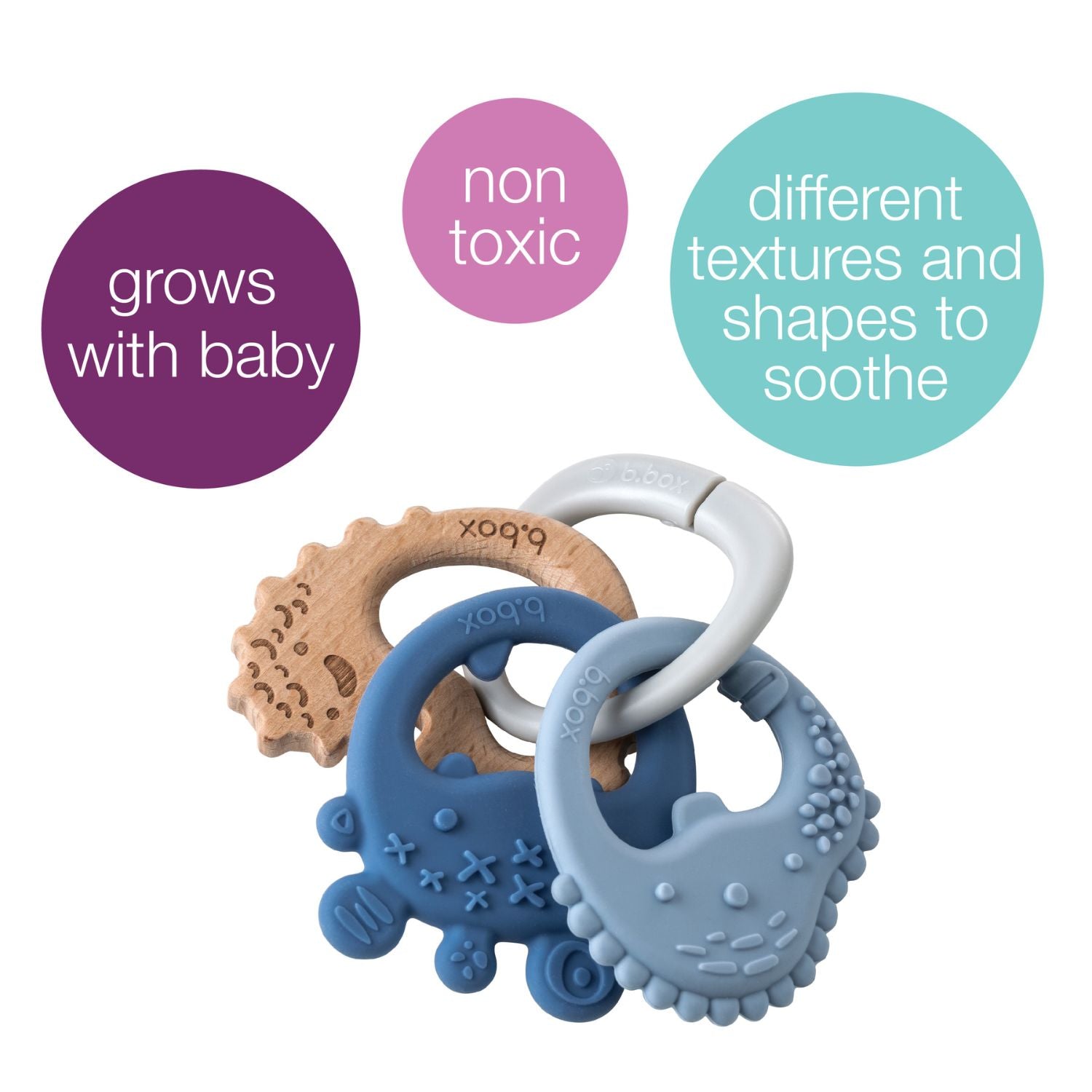 b.box Trio Teether Lullaby Blue - 100208