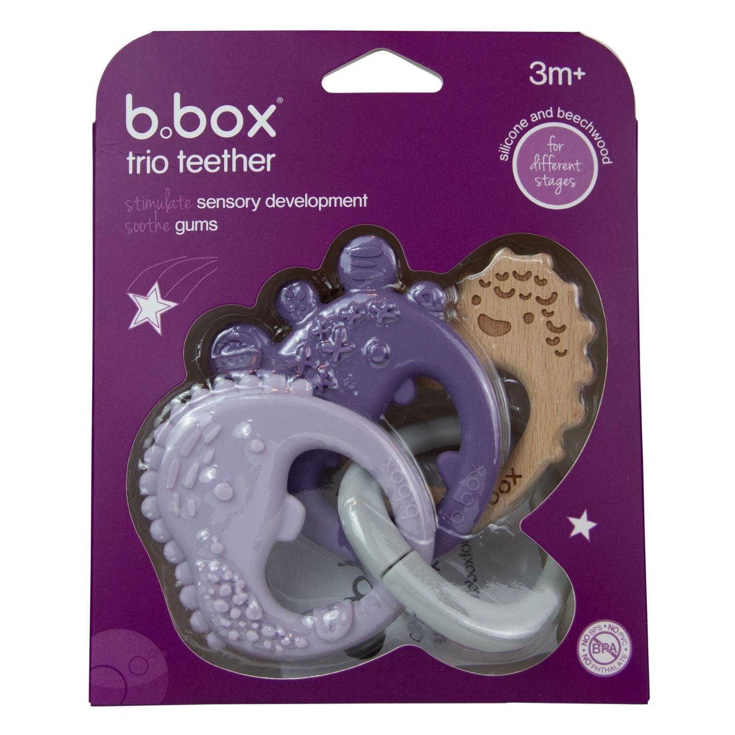 b.box Trio Teether Peony Purple - 100209
