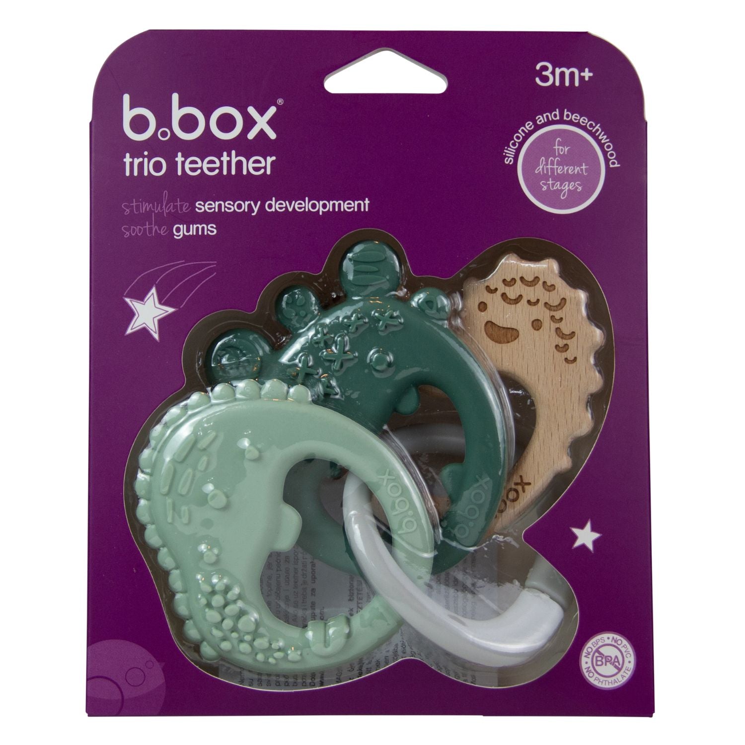 b.box Trio Teether Sage Green - 100210