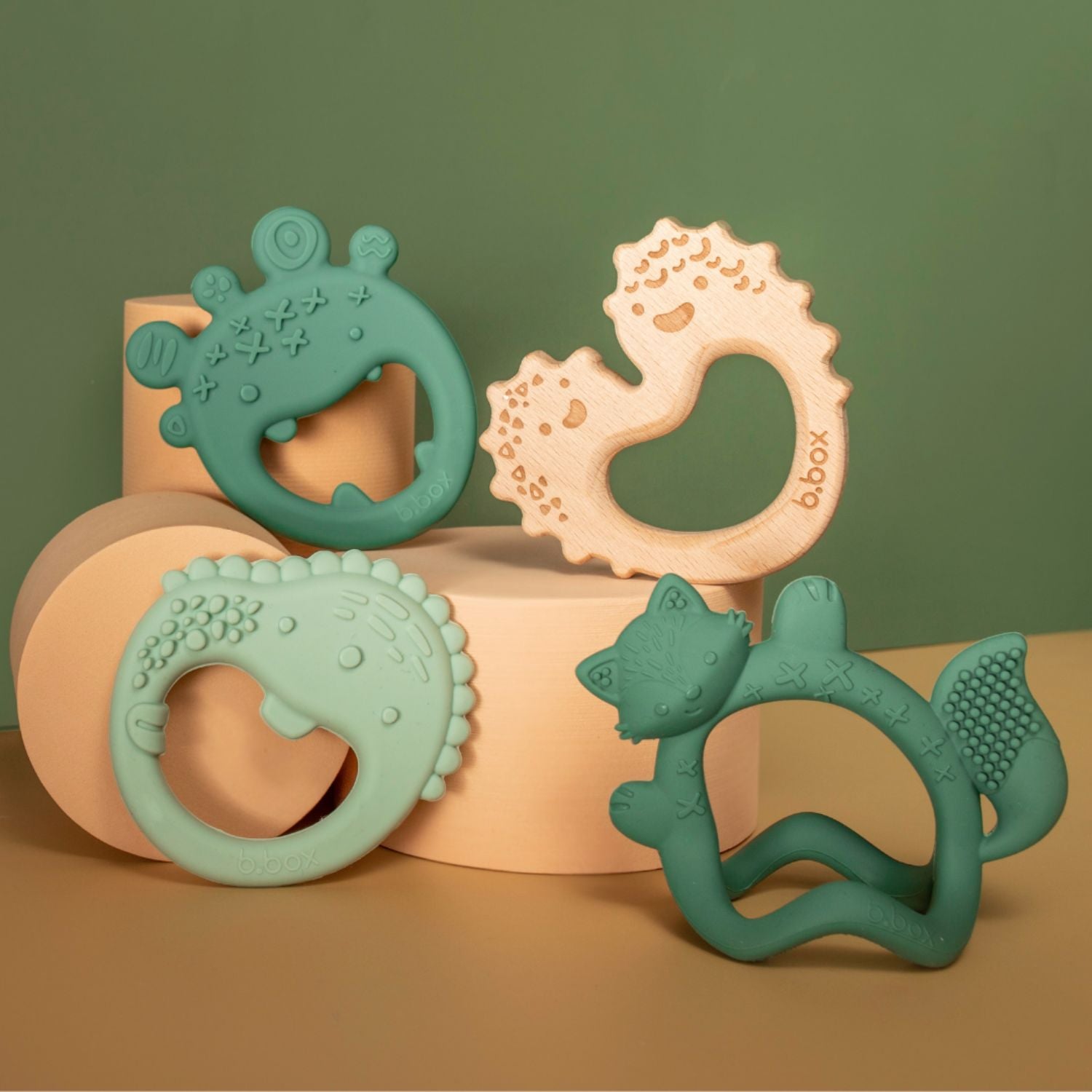 b.box Trio Teether Sage Green - 100210