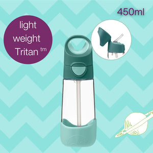 b.box Tritan straw Drink Bottle 450ml Emerald Forest Green - 500307