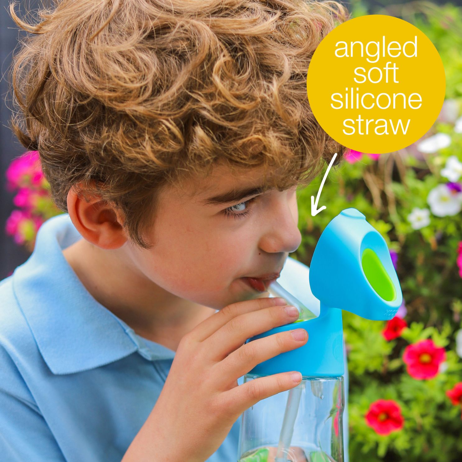 b.box Tritan straw Drink Bottle 600ml Ocean breeze blue green - 220