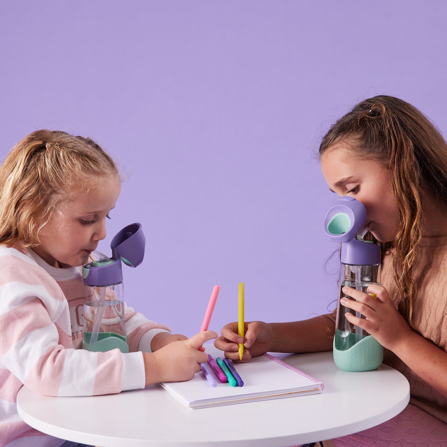 b.box Tritan straw Drink Bottle450ml Lilac Pop Purple - 500303