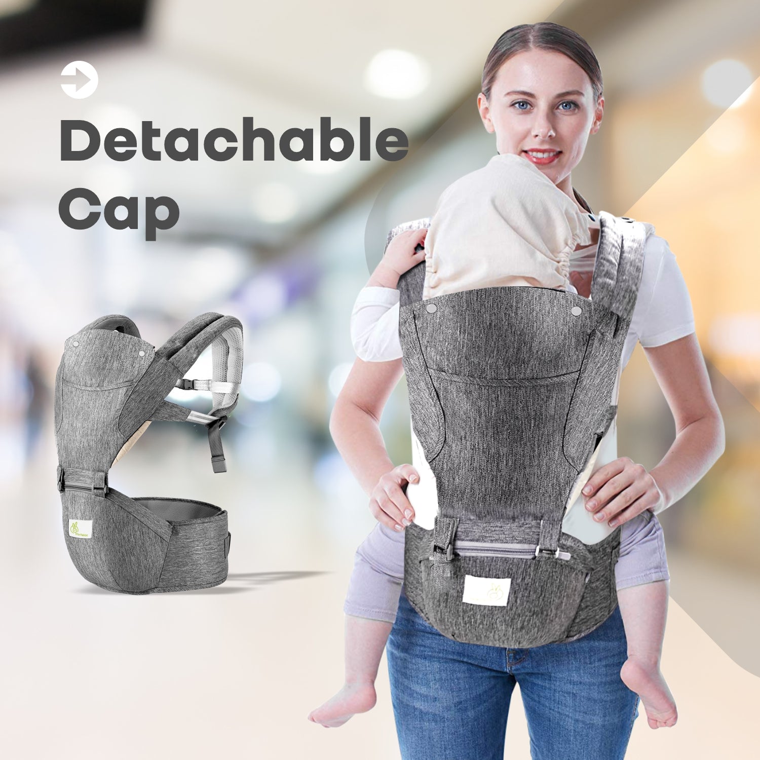 R For Rabbit Upsy Daisy Cool Baby Carriers Grey