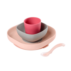 Beaba Silicone Meal Set 4 Pcs Pink - Baby Feeding Kit | The Mom Store - Feeding Sets