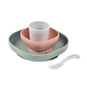 Beaba Silicone Suction Meal Set Eucalyptus - 4 Pcs | The Mom Store - Eucalyptus Feeding Sets