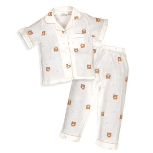 Bear Face Strawberry Kids Nightsuit - 3 - 4 Years Nightsuits