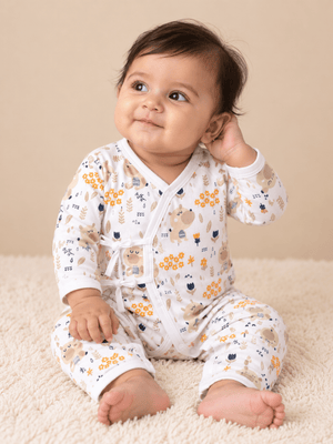 Bear in the Garden Infant Romper (Jabla Style) - Preemie Infant Rompers