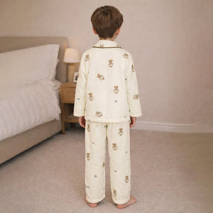 Bear with Bow,Soft Fleece Winter Nightsuit Set for Kids & Teens - 4 - 5 Years Nightsuits