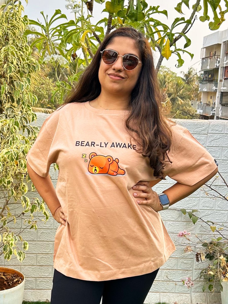 Bearly Awake Oversized Mumma T shirt - MAT-SC-BRAWO-S